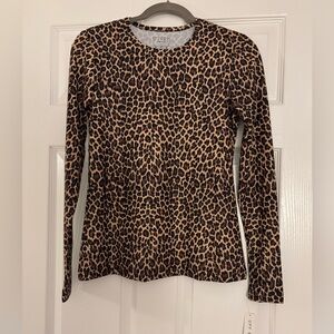 Cover Leopard Print Women's Rash Guard UPF 50+Long Sleeve Top Size S